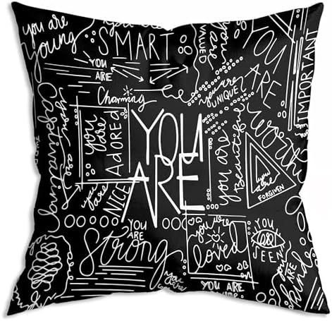 You are Inspirational Throw Pillow Covers 18x18 Inch, Positive Saying Quotes by ZNGFON