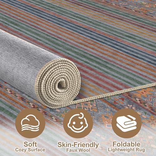 Nakagishi Boho 5x7 Area Rug Living Room Rugs Machine Washable Multi Color - Image 3