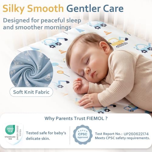 Baby Bedside Bassinet Sheets Fitted, 33”x20” Compatible - Image 5