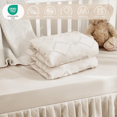 3-Piece Tufted Ruffle Crib Bedding Set - Image 3