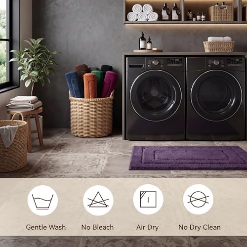 GRANNY SAYS Purple Bathroom Runner Rug 59" x 24", Soft Microfiber Bath Mat - Image 6