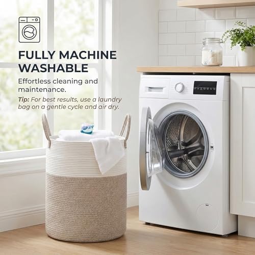 JMvicyroam 60L Cotton Rope Laundry Basket Hamper - Image 5