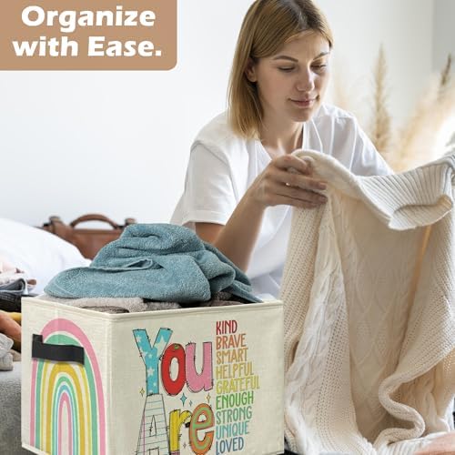 Boho Rainbow Inspirational Storage Bins, Positive Affirmation Gifts - Image 4