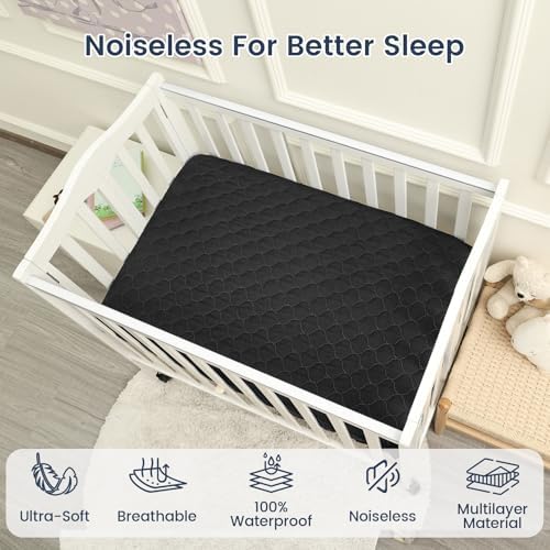david's kids 2 Pack 38''x25'' Waterproof Mini Crib Mattress Protector, Fitted - Image 3