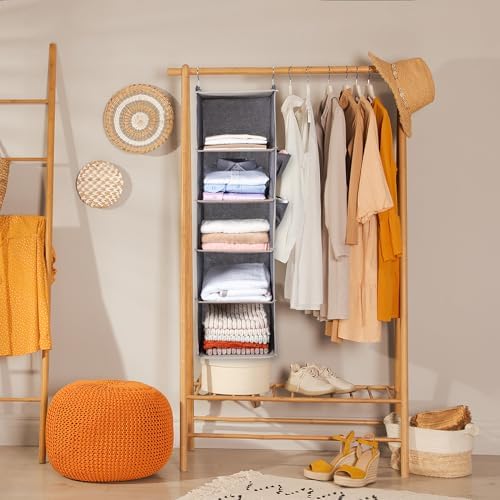 BOOMIBOO Hanging Closet Organize and Shelves, 5-Hanging Shelf （Beige） - Image 2