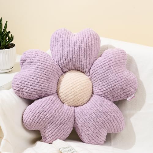 Sioloc Flower Throw Pillow, Cute Daisy Floor Seat Cushion, Aesthetic Fun by HEALTHYCOMFORTLIFE