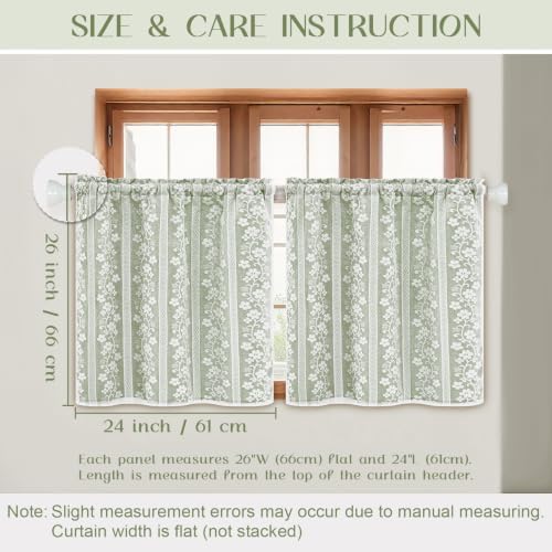 ASPMIZ Linen Kitchen Curtains Double Layer Kitchen Window Curtains 24 Inch - Image 5