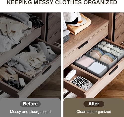 DIMJ Drawer Organizer Clothes Set of 8, Foldable Closet Drawer Organizer - Image 5