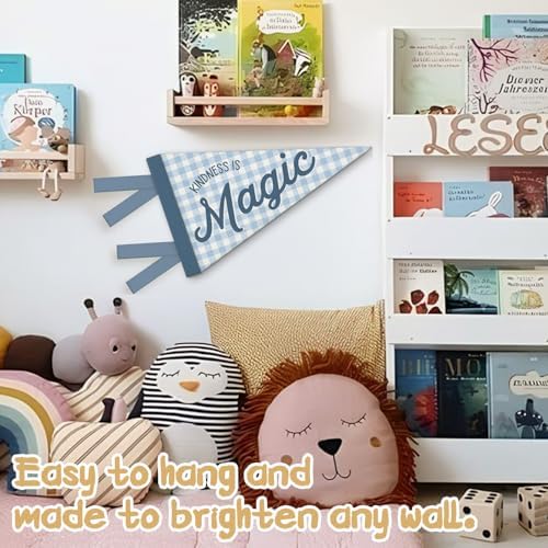 Kids Room Decor, Inspirational Kindness Is Magic Felt Banners Flags - Image 5