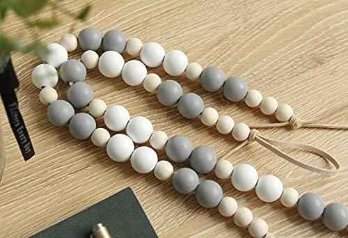 4 Pieces of Wood Bead Curtain Tieback Boho Curtain Holdbacks Curtain Hooks - Image 2