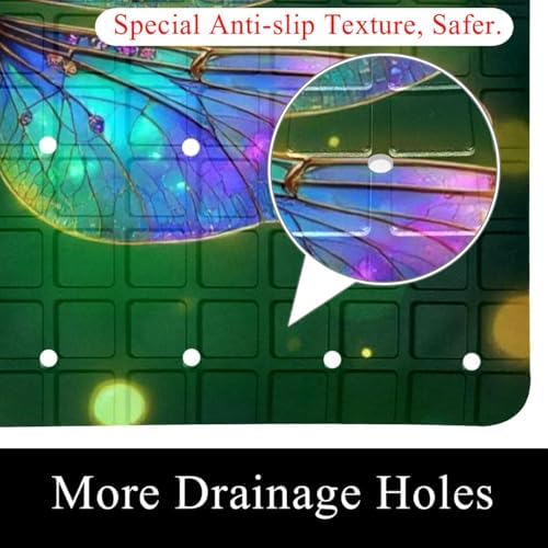 Shower Mat Non Slip, Dragonfly Anti Slip Bath Mat - Image 2