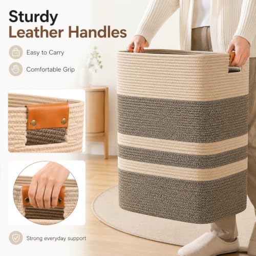 Laundry Hamper, Cotton Rope Laundry Basket - Image 3