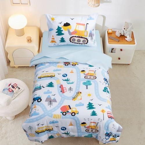 NTBED 4 Pieces Construction Toddler Bedding Set by NTBED