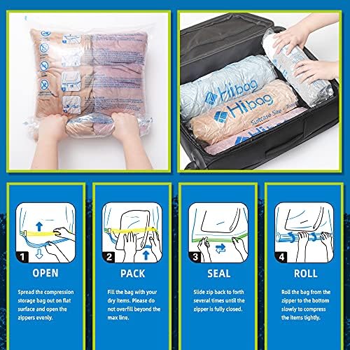 Compression Bags for Travel Essentials, Roll Up Bags No Vacuum Needed - Image 5