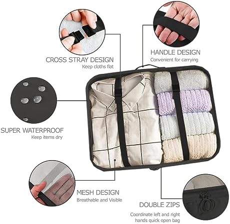 LANSKLBD 6/8 Set Packing Cubes for Suitcases Travel Luggage Packing Organizers - Image 6