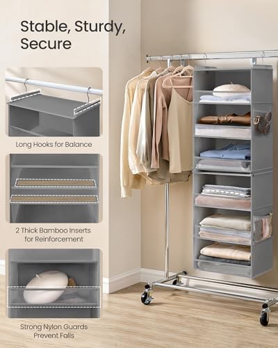 SONGMICS Widended Hanging Closet Organizer and Storage - Image 5