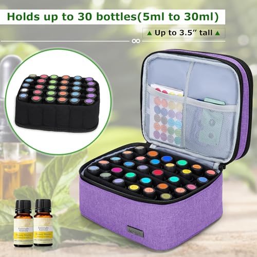 LUXJA Double-Layer Essential Oil Carrying Case Holds 30 Bottles - Image 3
