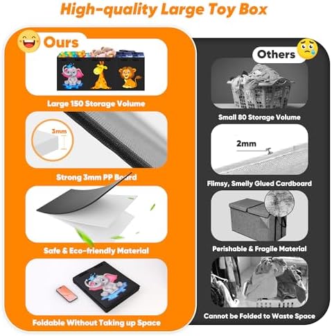 Extra Large Toy Box, Collapsible Storage Organizer - Image 5