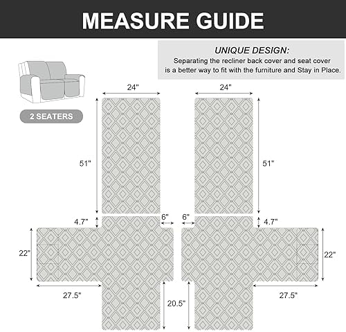 Genina Black Waterproof Loveseat Recliner Cover, Sofa Cover - Image 5