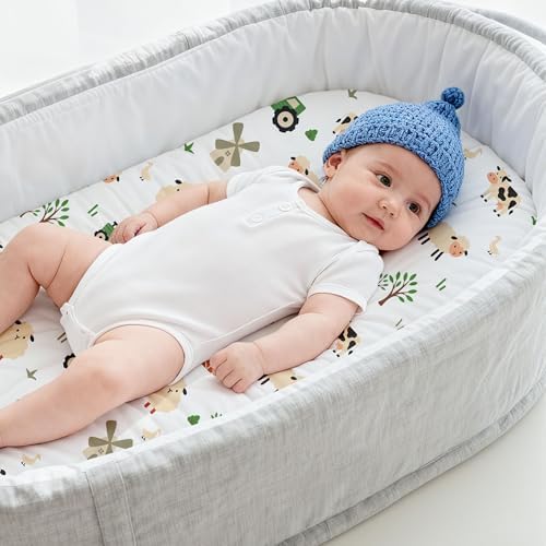 Baby Bassinet Sheets Girl Boy, 3 Pack Fitted Bassinet Sheet - Image 2