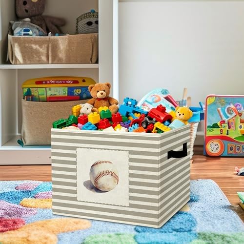 Rustic Baseball Storage Bins Boxes Handles - Image 2