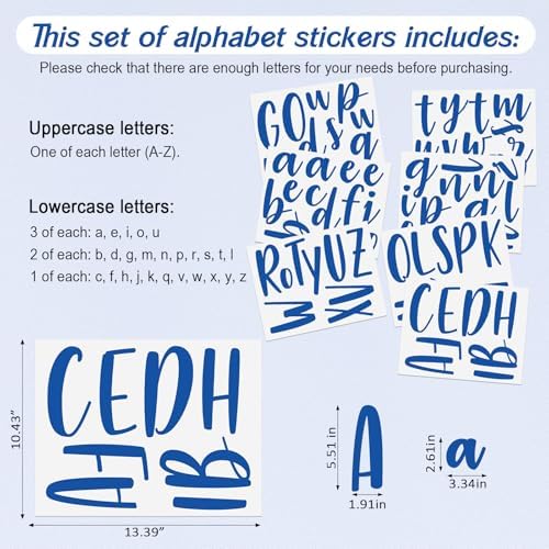 Boao Personalized Name Letter Wall Decal.Bold Handwritten, Dark Blue - Image 2