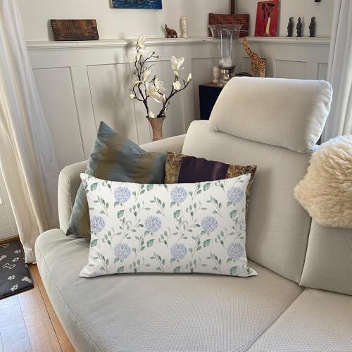 Hydrangea Floral 12x20 Pillow Cover, Aesthetic Flower Botanical Lumbar Pillow - Image 3