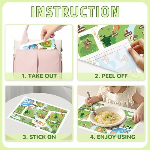 Disposable Placemats for Baby Toddlers, Plastic Sticky Kids Placemats for - Image 7