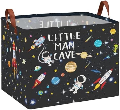 Astronaut Rockets Nursery Laundry Hamper, Space Storage Basket by XHWZOF