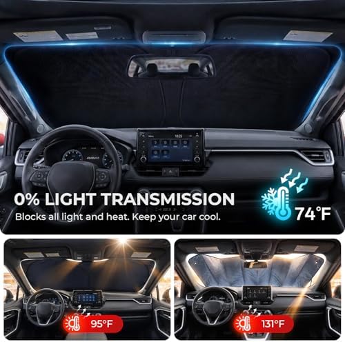 DooGooCoo Windshield Sun Shade for Honda CRV 2023-2025 2026 Car Sun Shade - Image 5