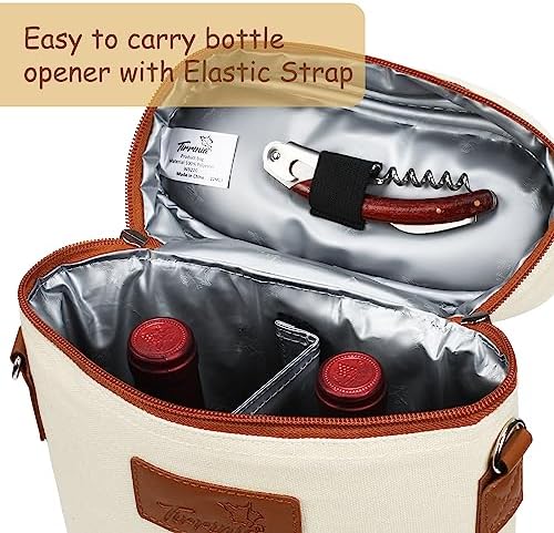 Tirrinia 2 Bottle Insulated Wine Tote Carrier Bag - Image 3
