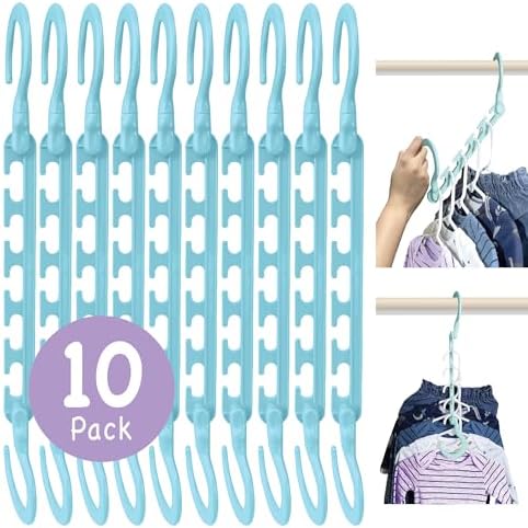 Wonder Hanger Max Space Saving Hangers, 360° Hooks, Pastel Blue - Image 6