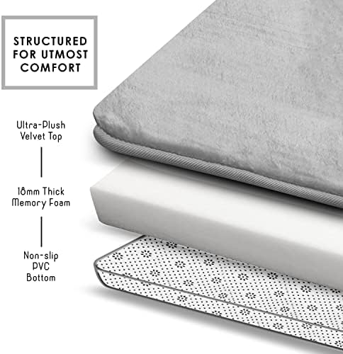 Clara Clark 3 Piece Bathroom Rugs Bath Mat Set, Velvet Memory Foam Bath Mats - Image 5