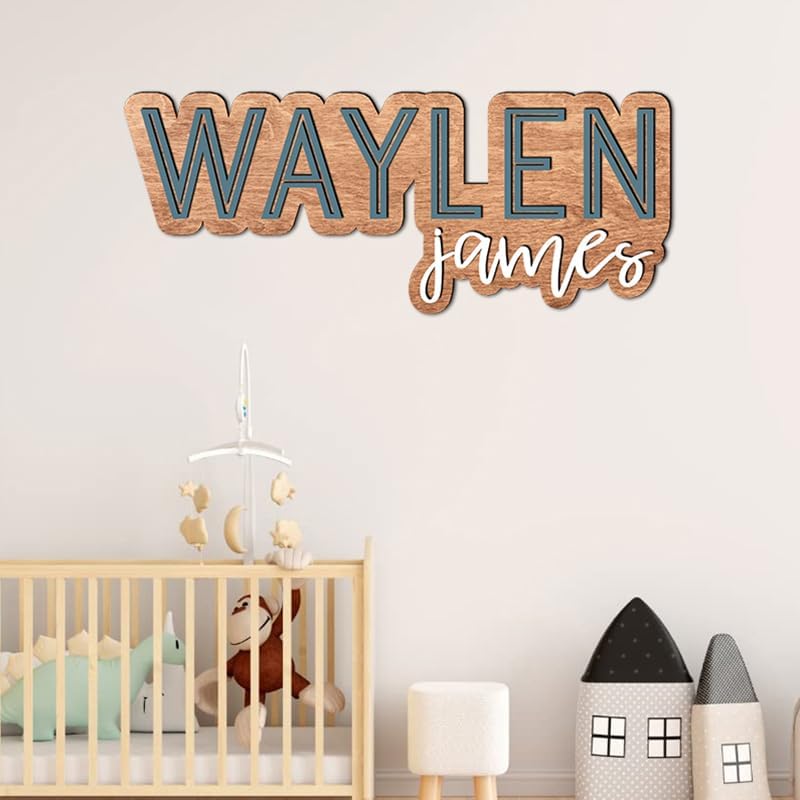 Personalized Wooden Name sign for nursery, Custom Baby name sign, Rustic wood - Image 2