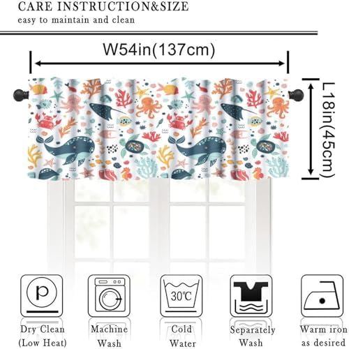 Cartoon Sea Animals Window Valance - Image 3