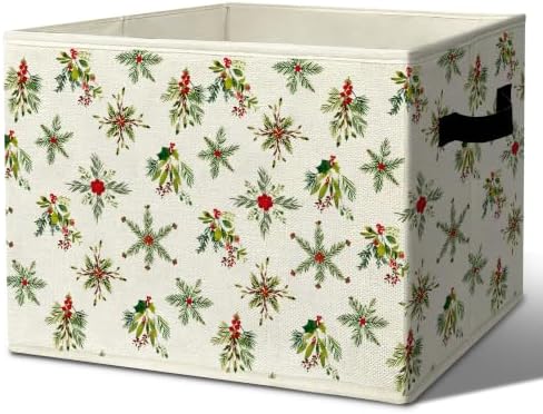 Vintage Christmas Holly Storage Box by Unknown