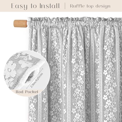 ASPMIZ Linen Kitchen Curtains 24 Inch Length, Double Layered Window Curtain 2 - Image 5