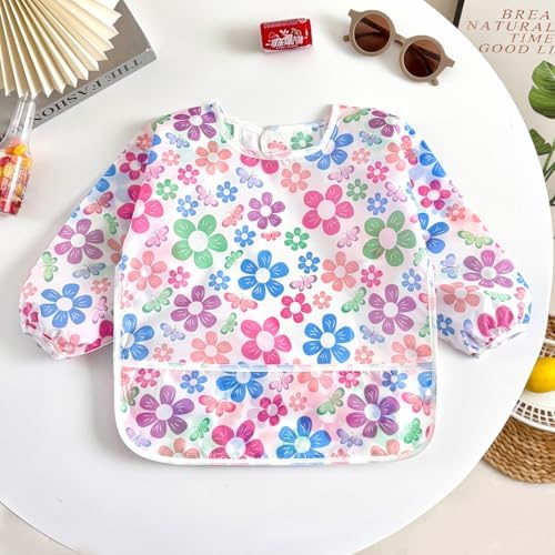 PandaEar 3 Pack Waterproof Baby Long Sleeve Bibs - Image 6