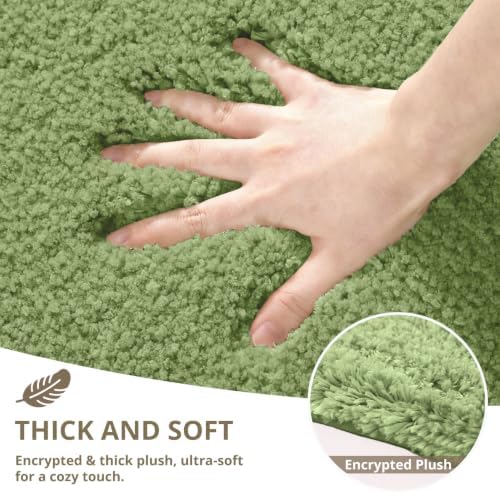 Polyester Bathroom Runner Rug 24"x72" Olive Green, Soft Bath Mat - Image 4