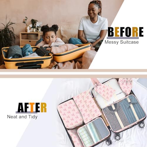 8 Set Packing Cubes for Travel Suitcase Organizer Bags Luggage Packing Cubes - Image 4