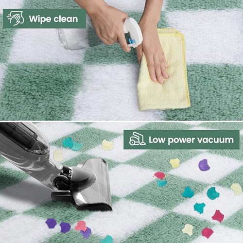 Super Soft Rug for Bedroom, 8x10 ft Sage Green and White Area Rug Classic - Image 2