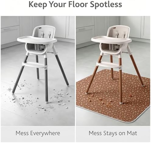 Baby Splat Mat for Under High Chair, 51 x 51 Inch - Image 3