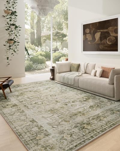 Washable Living Room Area Rug: 8x10 Bedroom Rug Non Slip Boho Large Carpet by palohom
