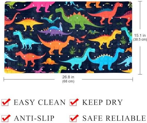 Bathtub Mat Non Slip 26.8x15.1In, Dinosaurs Bath Mat - Image 4
