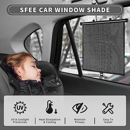 Sfee Car Window Shade for Side Windows, 2 Pack Sun Shade Retractable for Car - Image 2