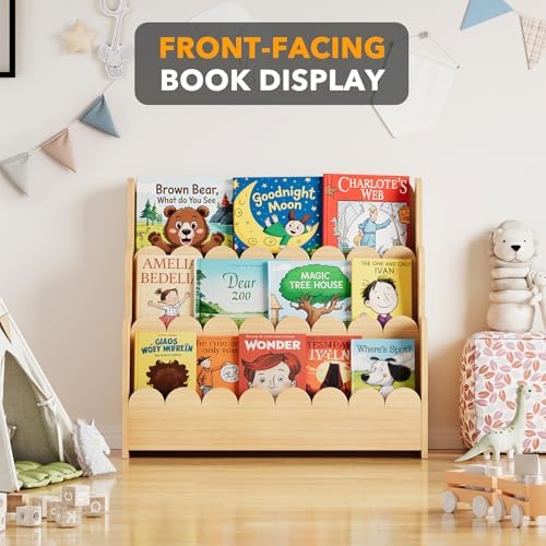 SpaceAid 3-Tier Scalloped Bookshelf, Montessori Bookcase - Image 5