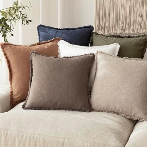 Foindtower Decorative Linen Fringe Throw Pillow Covers Cozy Boho Farmhouse - Image 7