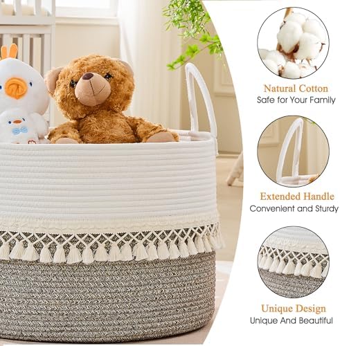 KAKAMAY Large Blanket Basket - Image 2