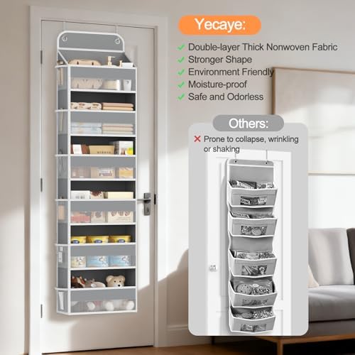 Yecaye 2 Pack Over The Door Organizer, 6-Tier Closet Door Hanging Organizer - Image 5