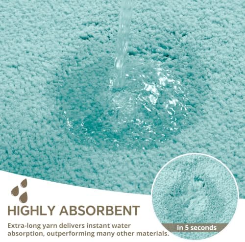 Polyester Bathroom Rug 30"x50" Aqua Haze, Large Soft Bath Mat - Image 5